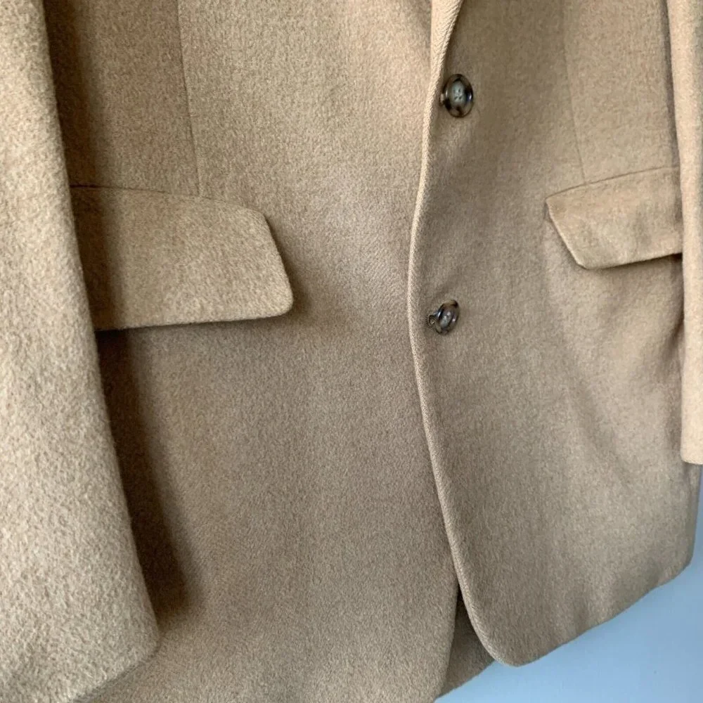 Turnbury Sport Coat Mens‎ Size 42R 100% Camel Hair Khaki Beige Blazer Jacket